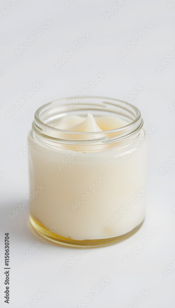 Sugar paste or wax honey in a transparent jar on a white background. Sugaring. Depilation and beauty concept. Waxing, retro style Sugar paste or wax honey in a transparent jar on a white background. Sugaring. Depilation and beauty concept. Waxing, retro style