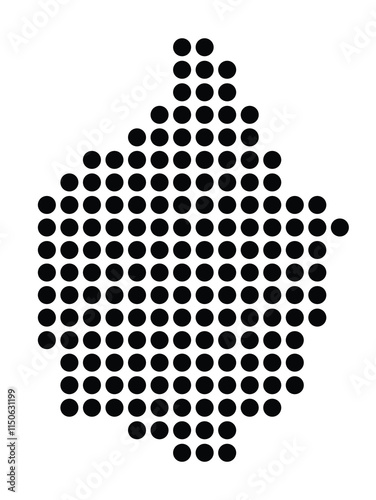 Symbol Map of the City Maastricht (Netherlands) showing the city with a pattern of just a few black dots