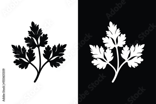 Minimalist Chervil Herb Icon. Stylish Vector Illustration for Culinary Use