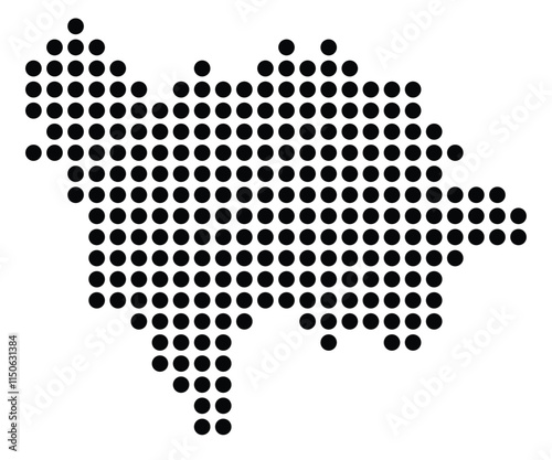 Symbol Map of the City Utrecht (Netherlands) showing the city with a pattern of just a few black dots