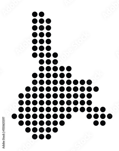 Symbol Map of the City Zeist (Netherlands) showing the city with a pattern of just a few black dots