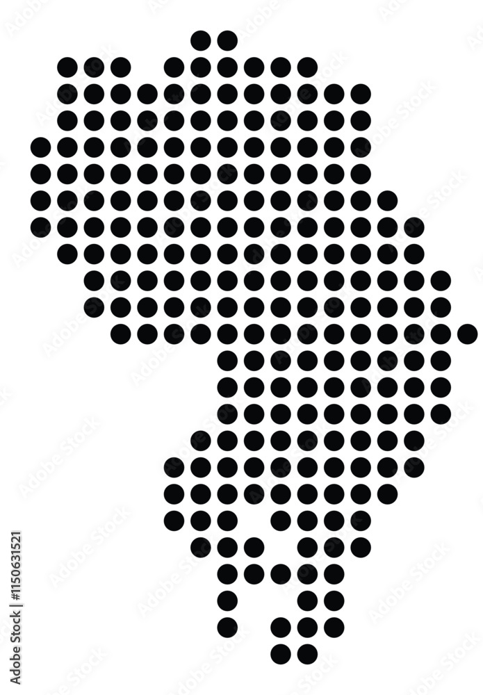 Symbol Map of the City Sarpsborg (Norway) showing the city with a pattern of just a few black dots Symbol Map of the City Sarpsborg (Norway) showing the city with a pattern of just a few black dots