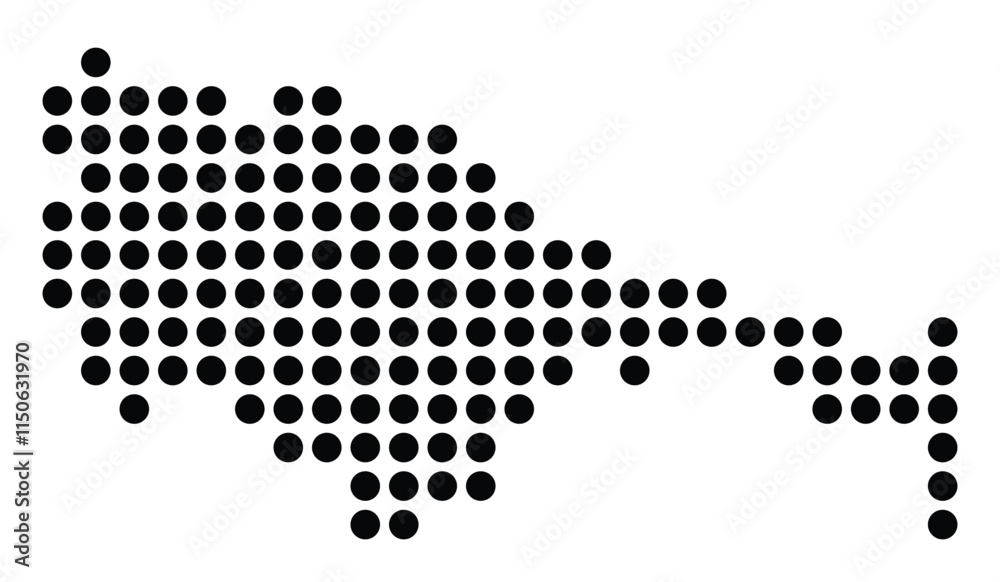Symbol Map of the City M. Gdansk (Poland) showing the city with a pattern of just a few black dots Symbol Map of the City M. Gdansk (Poland) showing the city with a pattern of just a few black dots