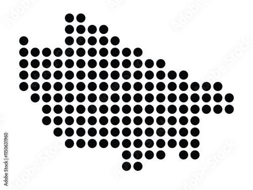 Symbol Map of the City M. Chelm (Poland) showing the city with a pattern of just a few black dots photo