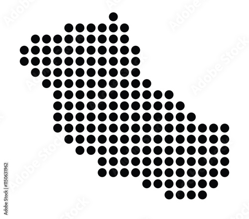 Symbol Map of the City M. Bytom (Poland) showing the city with a pattern of just a few black dots