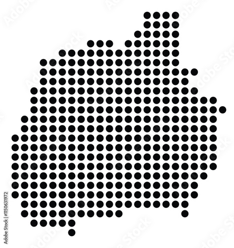 Symbol Map of the City M. Czestochowa (Poland) showing the city with a pattern of just a few black dots photo