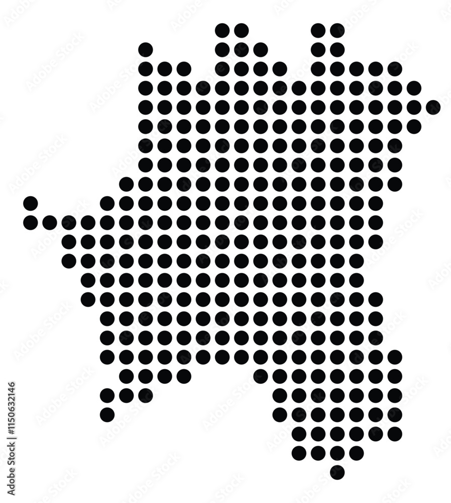 Symbol Map of the City M. Katowice (Poland) showing the city with a pattern of just a few black dots Symbol Map of the City M. Katowice (Poland) showing the city with a pattern of just a few black dots