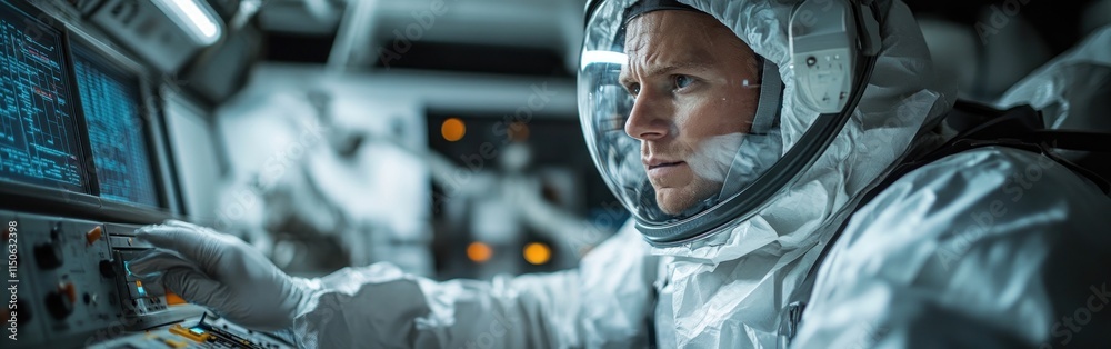 Engineers wearing protective gear assess control panel readings while steam rises in a busy industrial environment Engineers wearing protective gear assess control panel readings while steam rises in a busy industrial environment