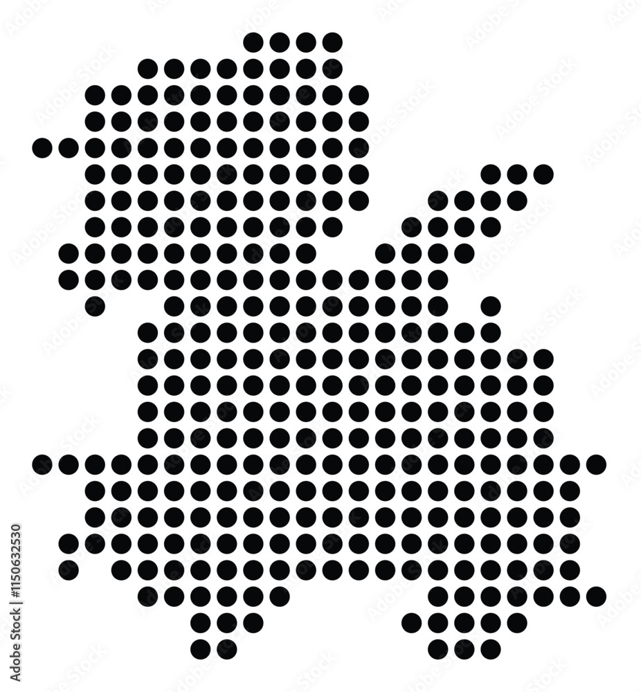 Symbol Map of the City M. Rybnik (Poland) showing the city with a pattern of just a few black dots Symbol Map of the City M. Rybnik (Poland) showing the city with a pattern of just a few black dots