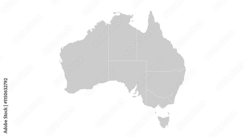 Australia map animation. Animation of connecting all region country into a whole Australia map with borders in the background with an alpha channel. Motion design. Australia map animation. Animation of connecting all region country into a whole Australia map with borders in the background with an alpha channel. Motion design.