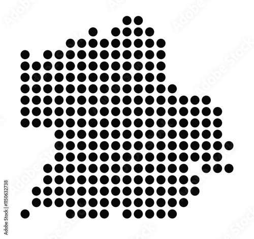 Symbol Map of the City M. Tychy (Poland) showing the city with a pattern of just a few black dots