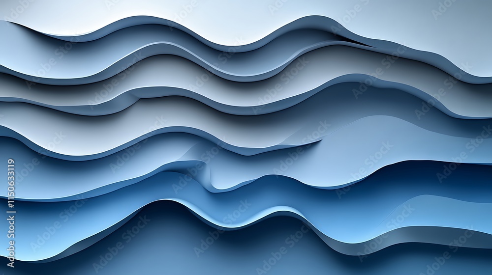 Abstract Blue Layered Wave Pattern Design Abstract Blue Layered Wave Pattern Design