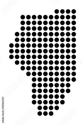 Symbol Map of the City Arroios (Portugal) showing the city with a pattern of just a few black dots photo