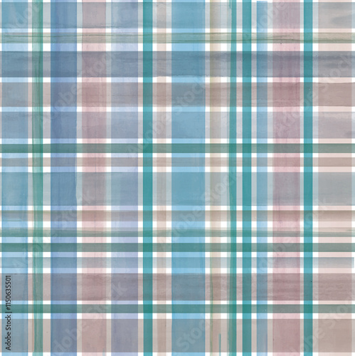 watercolor check pattern. unique colorful design .hand drawn checks new and classic pattern