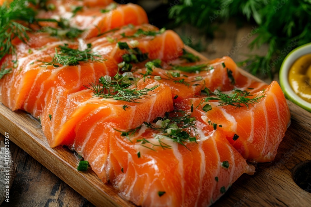 Sliced Salmon with Herbs and Spices Sliced Salmon with Herbs and Spices