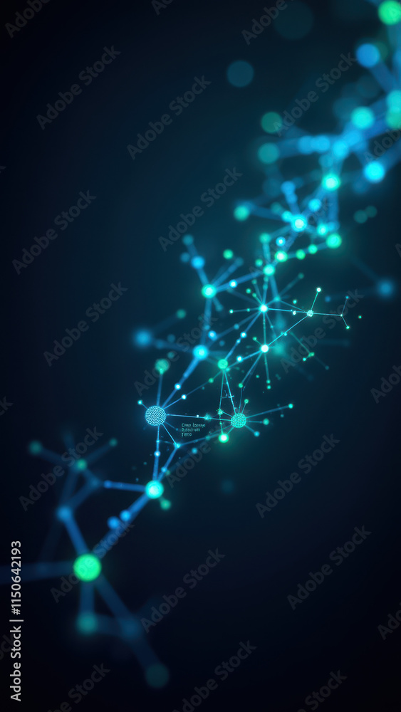 Fototapeta premium Molecular illustration of a semaglutide molecule with glowing atoms.