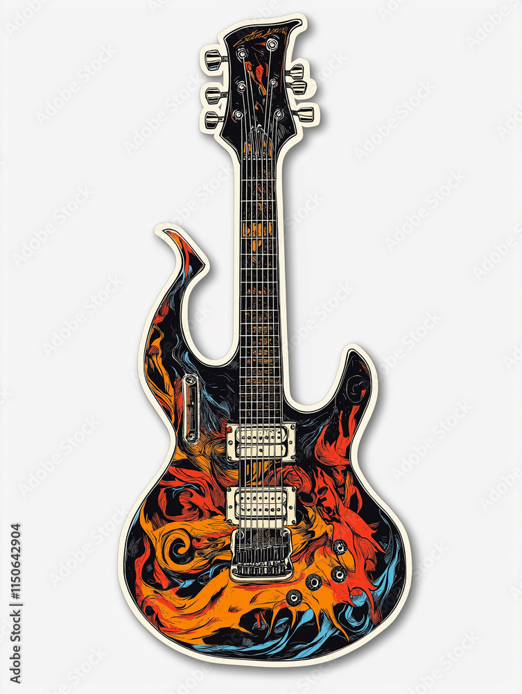 Naklejka premium Music Amp with Urban Art: Street-Inspired Edgy Graphics