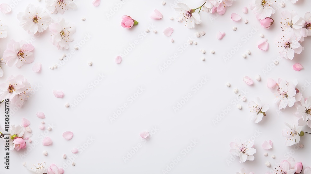 A stylish hand offering a bouquet of mixed flowers, positioned on a clean white background with space for text A stylish hand offering a bouquet of mixed flowers, positioned on a clean white background with space for text