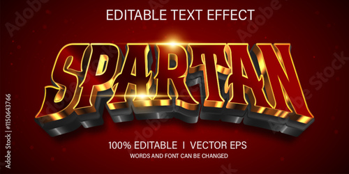 spartan vector text effect with modern style design
