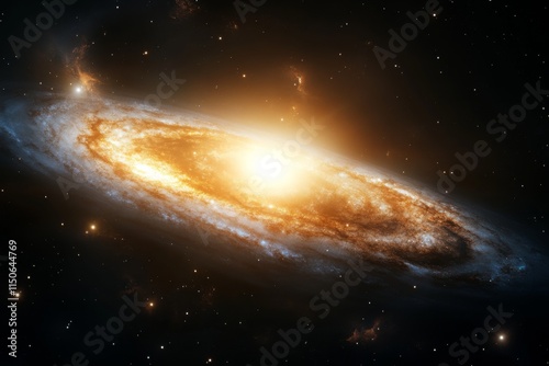 Stunning spiral galaxy with bright core and swirling arms captured in deep space photo