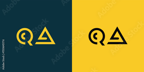 QA abstract  minimalist letters Logo Monogram. It is a minimalist logo, this logo is made by combining two letters