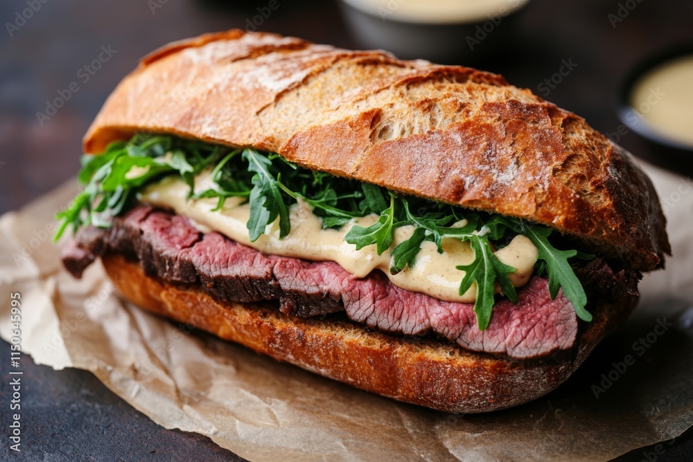 Beef Sandwich with Creamy Sauce - A Culinary Delight Beef Sandwich with Creamy Sauce - A Culinary Delight