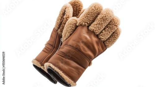 Warm winter gloves with cozy lining for cold weather comfort photo