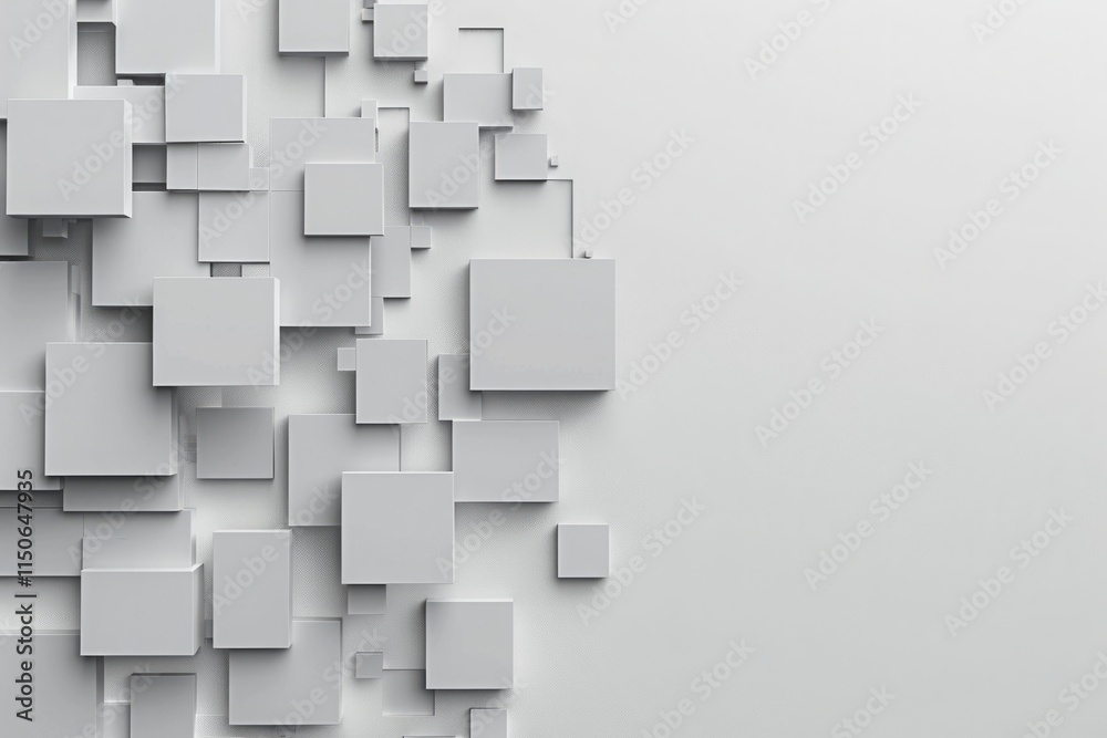 A gray and silver image of squares and rectangles A gray and silver image of squares and rectangles