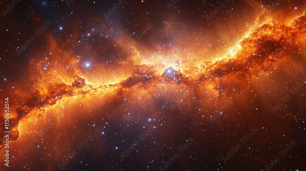 Stunning Cosmic Scene of a Vibrant Nebula in Outer Space