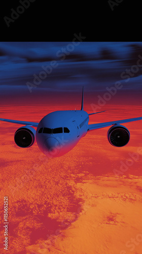 Thermal imaging of an aircraft in flight to study aerodynamic heating photo