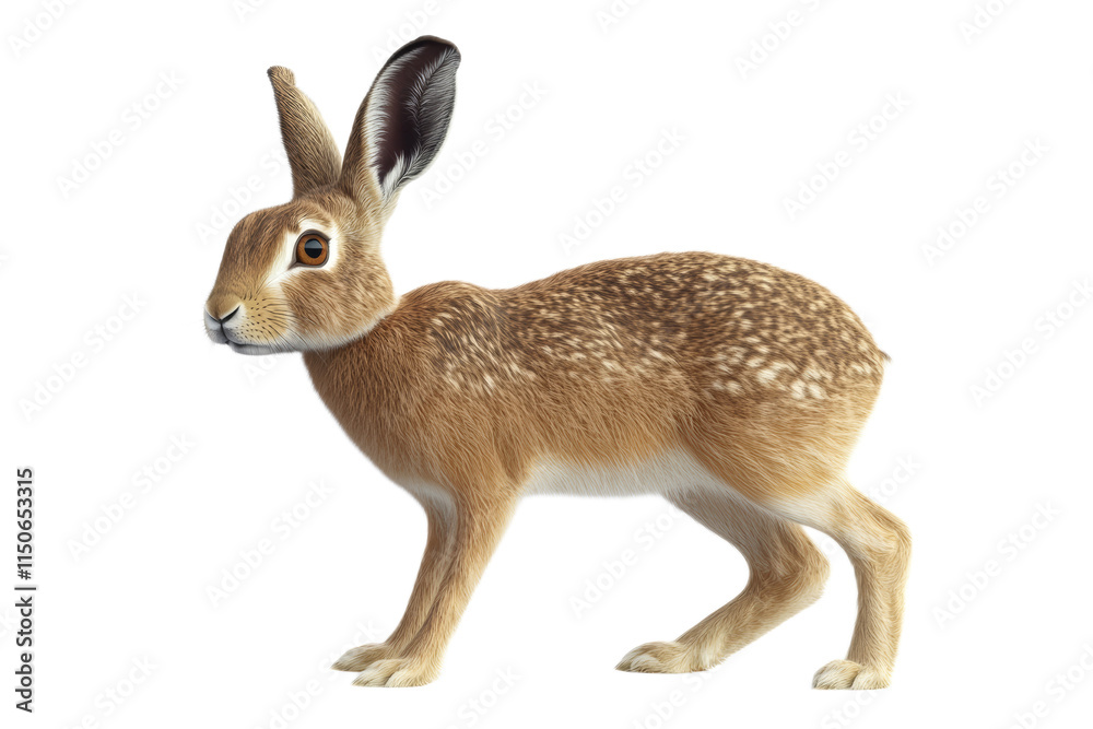Naklejka premium A rabbit is walking on a transparent background