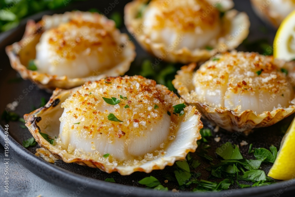 Crispy Baked Scallops in Shells - A Culinary Delight
