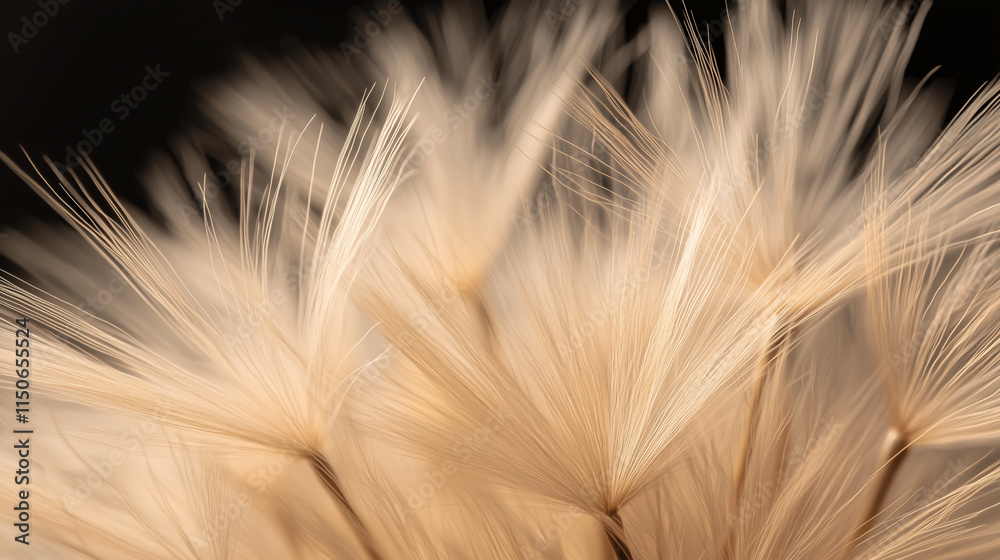 Obraz premium A macro close-up of golden firework bursts, each spark radiating fine streaks of light against a blurred background in deep black. The dynamic yet minimalistic aesthetic creates a