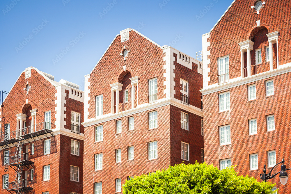 Fototapeta premium The Christie Hotel is a historic building in Georgian Revival style in Hollywood, California.