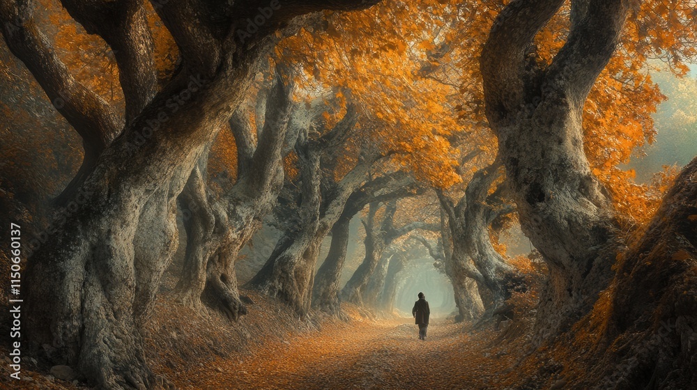 The enchanted forest of Orfento Valley, where autumn paints the landscape in vibrant hues, nestled in the heart of Caramanico Terme, Pescara, Abruzzo, Italy. The enchanted forest of Orfento Valley, where autumn paints the landscape in vibrant hues, nestled in the heart of Caramanico Terme, Pescara, Abruzzo, Italy.