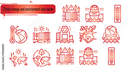 abstract design vector climte change and environment icon sets