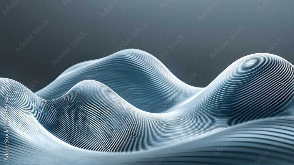 Elegance in sound threedimensional waves in glowing blue and white