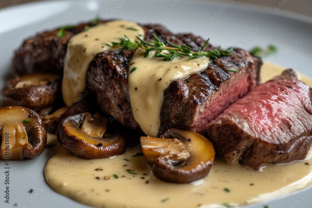 Sizzling Steak with Creamy Mushroom Sauce Sizzling Steak with Creamy Mushroom Sauce