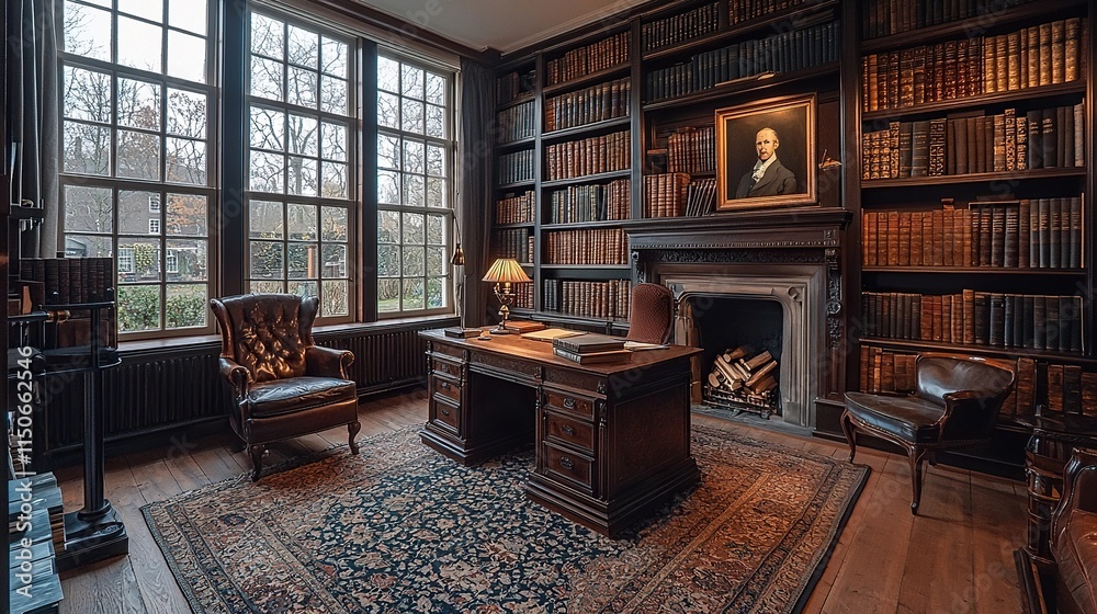 Fototapeta premium traditional dutch study room