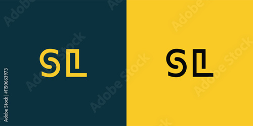 SL abstract  minimalist letters Logo Monogram. It is a minimalist logo, this logo is made by combining two letters