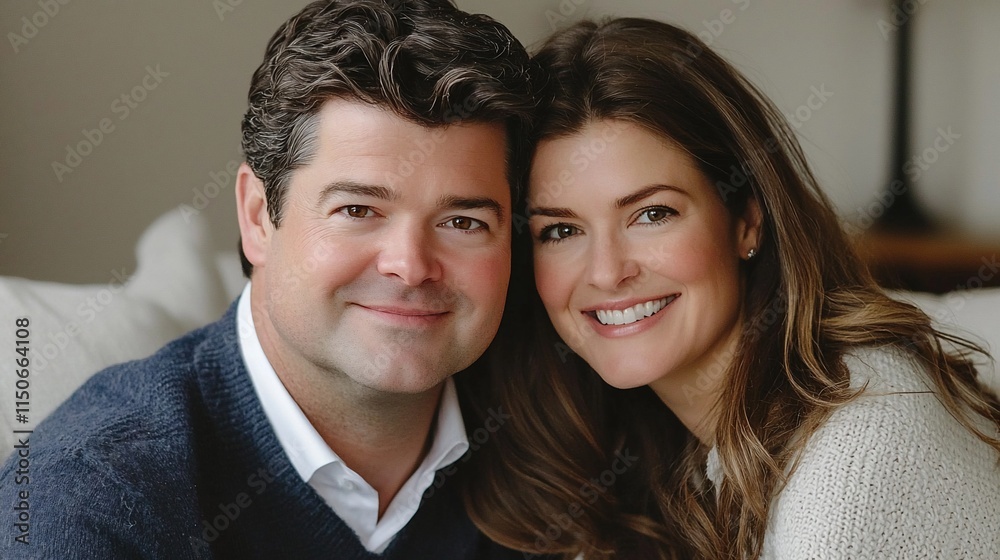 Happy couple portrait, smiling, close-up. Happy couple portrait, smiling, close-up.