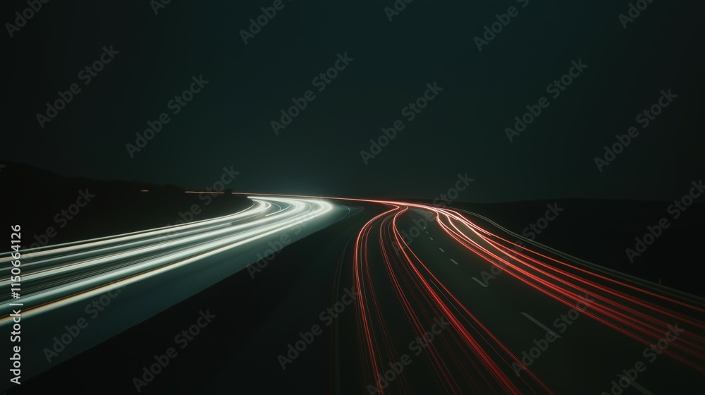 Fototapeta premium Desert night sky: light trails illuminating astronomy concepts