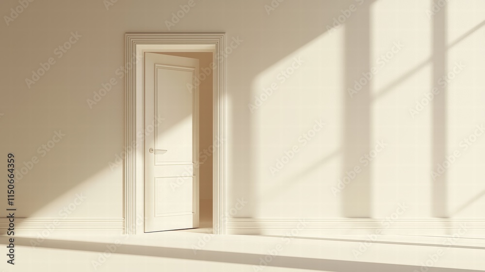 Minimalist paper cut design open door symbolizing opportunity Minimalist paper cut design open door symbolizing opportunity