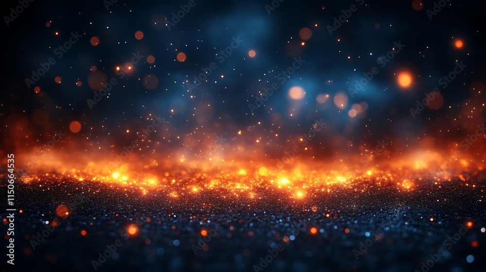 Naklejka premium Glowing Embers and Sparks Abstract Background
