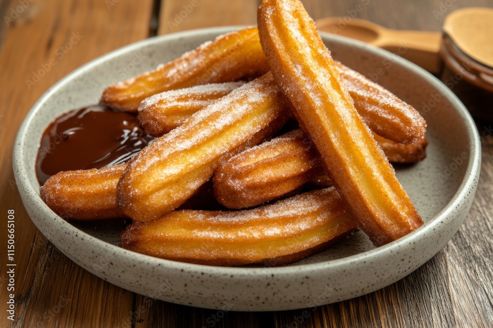 Golden Churros with Chocolate Dip