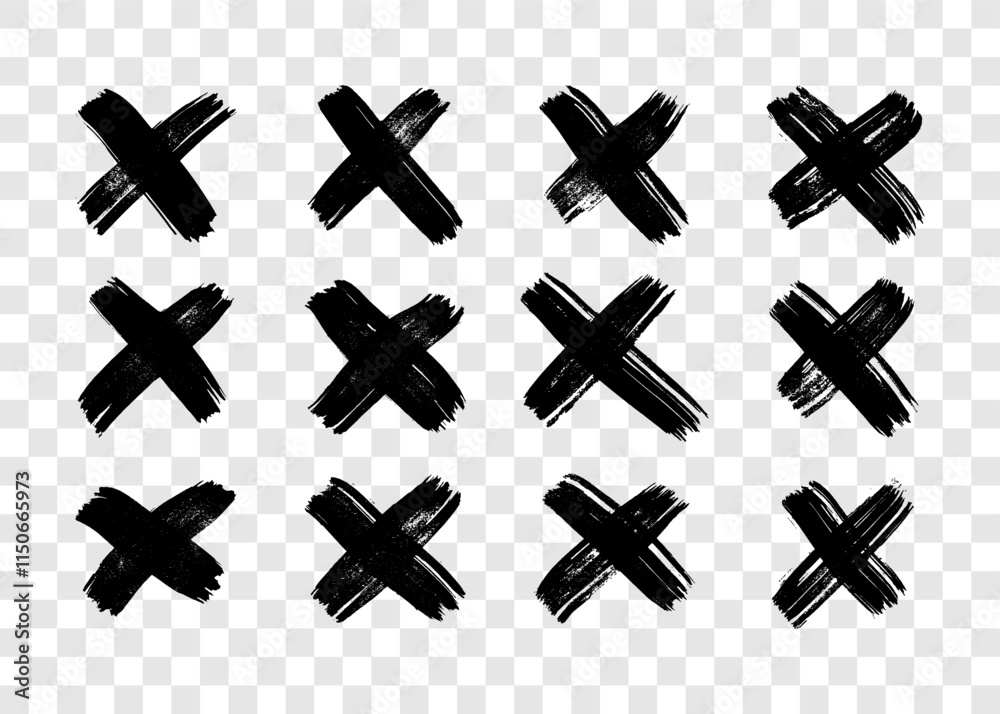 Obraz premium Black brush cross symbol