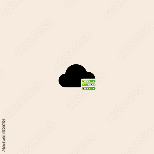 Cloud server icon flat vector design.