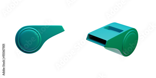 whistle 3D icon on Transparent background