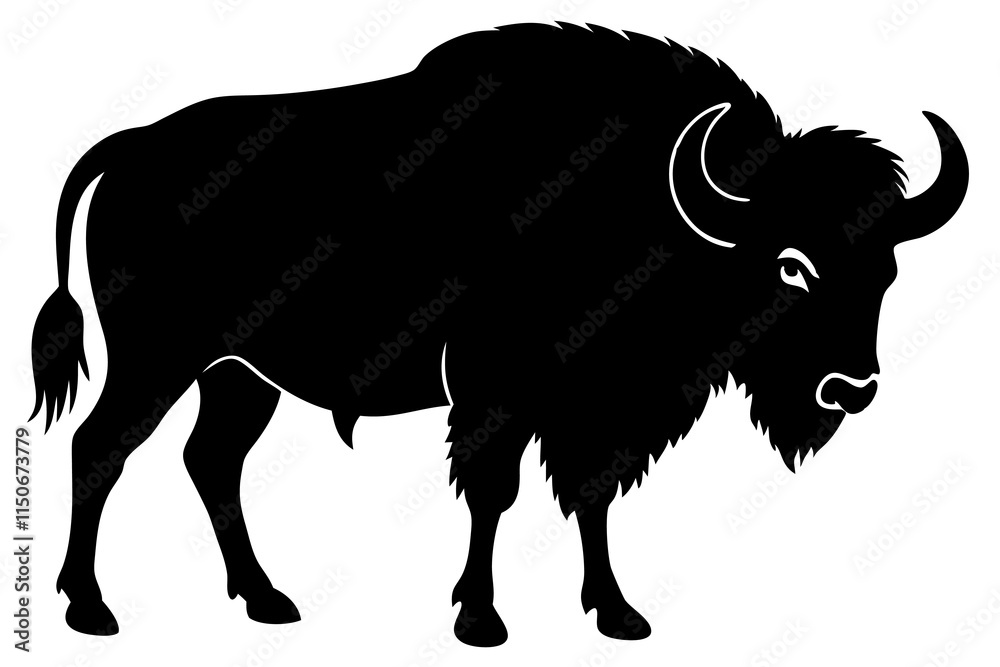 Buffalo Silhouette vector illustration Buffalo Silhouette vector illustration