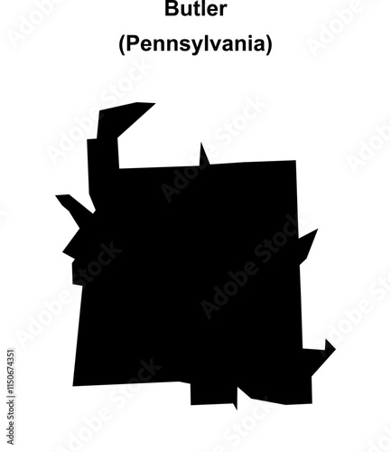 Butler (Pennsylvania) blank outline map